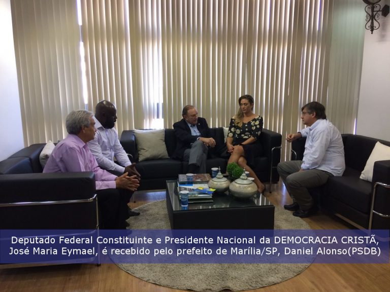 Deputado Federal Constituinte e Presidente Nacional da DEMOCRACIA CRISTÃ, Jose Maria Eymael, é recebido pelo prefeito de Marília/SP, Daniel Alonso(PSDB)